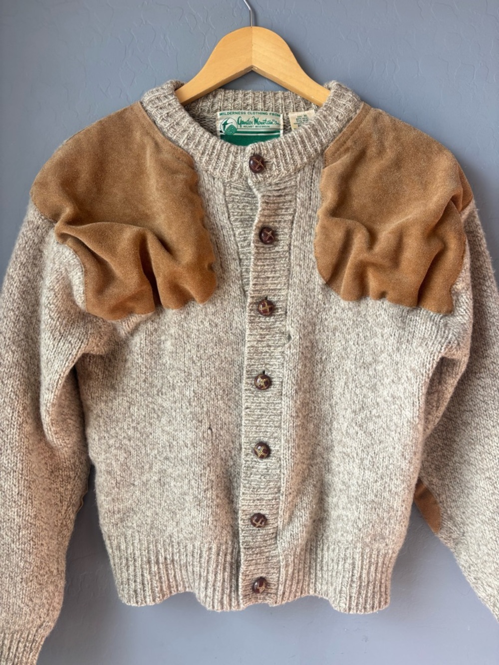 Vintage 70s Gander Mountain Wool Button Up Sweater Womens XL Brown Wisconsin